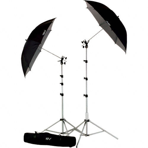 Smith-Victor UK2 Umbrella Kit with RS8 Stands, 45BW Umbrellas and Cold Shoe Mount