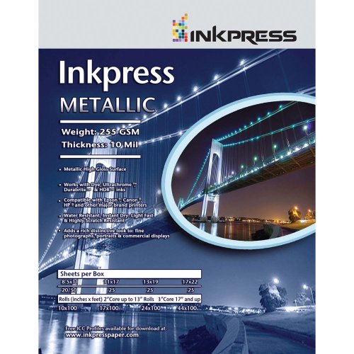 INKPRESS MEDIA 255gsm 10-Mil Metallic Paper Gloss (#MP131925)