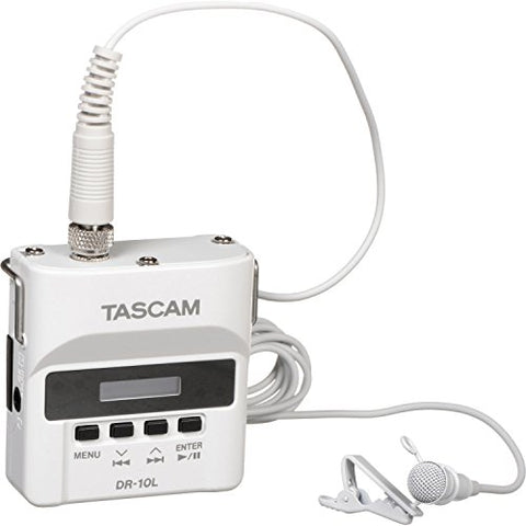 Tascam DR-10L Micro Linear PCM Digital Audio Recorder with Lavalier Microphone - White