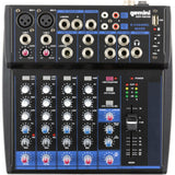 Gemini GEM-8USB Compact 8-Channel Bluetooth Audio Mixer with USB Bundle with G-MIXERBAG-1212 Padded Nylon Mixer Bag and 10' Stereo Breakout Cable