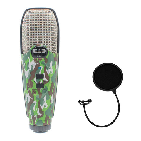 CAD U37 USB Studio Condenser Recording Microphone (Camouflage) with Pop Filter Bundle