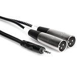 Hosa CYX-402M 3.5 mm TRS to Dual XLR3M  Stereo Breakout Cable, 6.5 feet
