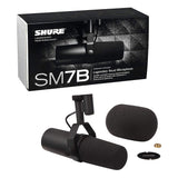 Shure SM7B Cardioid Dynamic Vocal Microphone with Rode PSA1 Boom Arm, XLR Cable & 10-Pack Straps Bundle