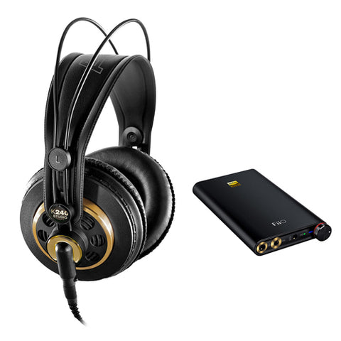 AKG K 240 Studio Professional Semi-Open Stereo Headphones with FiiO Q1 Mark II Portable Headphone Amplifier & DAC