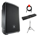 JBL IRX112BT Compact Powered 12" Portable Speaker (Bluetooth) Bundle with Speaker Stand, Stand Bag & XLR Cable