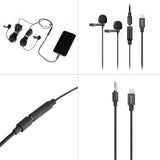 BOYA BY-M2D Digital Dual Omnidirectional Lavalier Microphones with Detachable Lightning Cable
