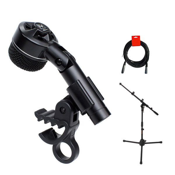 Electro-Voice ND44 Dynamic Tight Cardioid Instrument Microphone Bundle with Short Tripod Mic Stand & XLR Cable