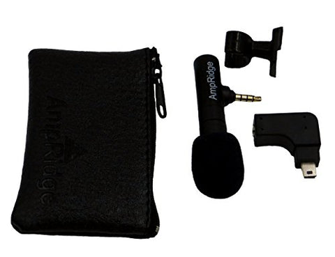 AmpRidge MightyMic G GoPro/iPhone Professional Shotgun Condenser Microphone with Headphone Monitor