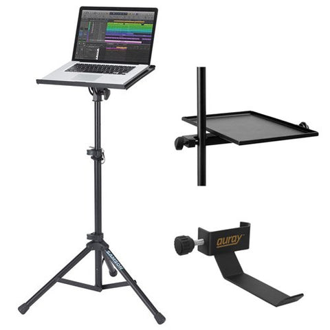 Samson LTS50 Laptop Stand with U-Mount Mic Stand Tray and Clamp On Headphone Holder