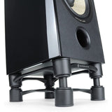 IsoAcoustics Aperta Series Isolation Speaker Stands with Tilt Adjustment: Aperta200 (7.8" x 10") Silver Pair