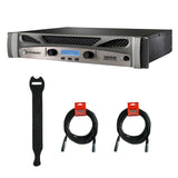 Crown Audio XTi 1002 Power Amplifier with Touch Fastener Straps (10-Pack) & (2) XLR Cable Bundle