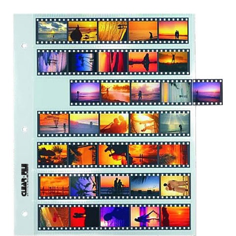 ClearFile Archival-Classic Storage Page for Negatives, 35mm, 7-Strips of 5-Frames - 25 Pack