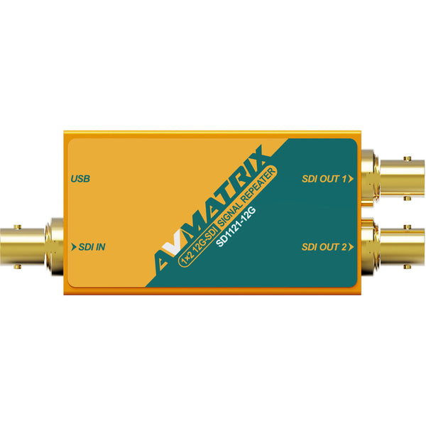 AVMATRIX 1x2 12G-SDI Reclocking Signal Repeater