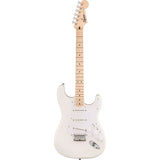 Squier Sonic Stratocaster HT Electric Guitar, with Arctic White, Maple Fingerboard, White Pickguard Bundle with FE620 Electric Guitar Gig Bag, 351 Classic Guitar Picks, and Straight/Angle Cable