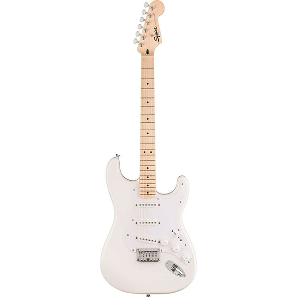 Squire Sonic Stratocaster HT Electric Guitar, Arctic White, Maple Fingerboard, White Pickguard