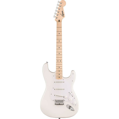 Squire Sonic Stratocaster HT Electric Guitar, Arctic White, Maple Fingerboard, White Pickguard
