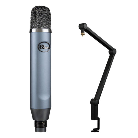 Blue Ember Cardioid Condenser Microphone with Blue Compass Premium Tube-Style Boom Arm Bundle