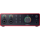 Focusrite Scarlett 4i4 USB-C Audio/MIDI Interface (4th Gen) Bundle with Studio Monitor Headphones, MXL 550/551 Microphone Ensemble Kit, Pop Filter, Mic Stand, Headphone Holder and 2x XLR Cable `