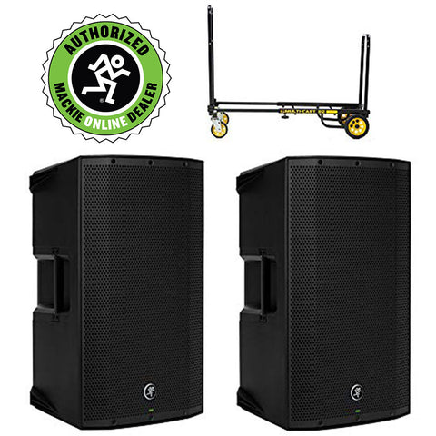 Mackie Thump15A 1300W 15" Powered Loudspeaker (Duo) with Rock-n-Roller MultiCart 8-in-1 Transporter R2 Micro Bundle