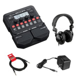 Zoom G1 Four Guitar Effects Processor with Polsen HPC-A30 Monitor Headphones, 9V Power Adapter & 10ft Instrument Cable Bundle
