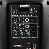 Gemini Sound AS-2108BT Active 8" Inch Woofer 500W Watt DJ Monitor Powered Amplified PA Speakers System With Bluetooth, Wireless Stereo Pairing, Onboard 2 Channel Mixer, Handles and Portable Fly Points