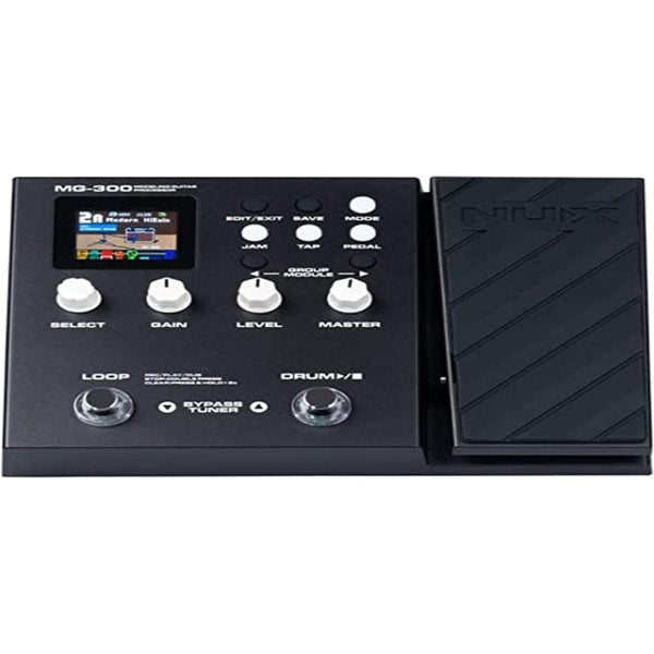 NUX MG-300 Multi Effects Pedal TSAC-HD Pre-Effects,Amp Modeling Algorithm,CORE-IMAGE Post-Effects,IR,56 drum beats,60 seconds Phrase Loop ,Modeling Guitar Processor