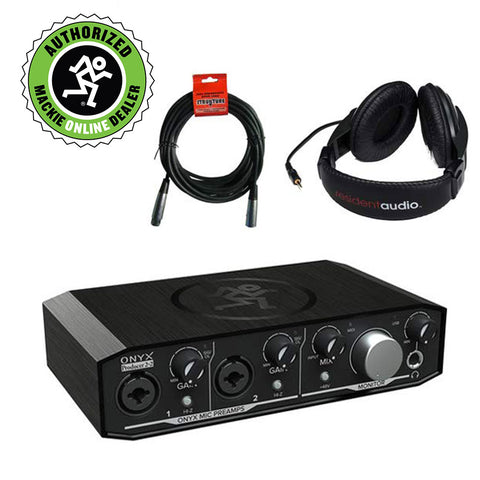 Mackie Onyx Series Producer 2-2 Audio Interface with Stereo Headphones & XLR- XLR Cable