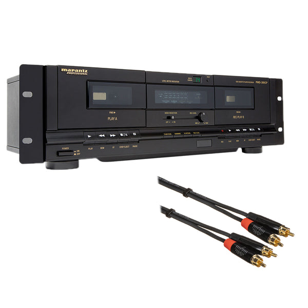 Marantz Professional PMD-300CP Dual USB Cassette Deck with Stereo Audio Cable (3 ft) Bundle