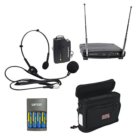 Audio-Technica ATW-901A/H System 9 VHF Wireless Unipak System with PRO 8HEcW Headworn Microphone, GM-1W Mobile Pack & 4-Hour Rapid Charger Kit