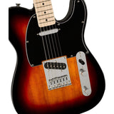 Squier by Fender Affinity Series Telecaster, Maple fingerboard (3-Color Sunburst) Bundle with Fender 10ft Cable (Straight/Straight), Guitar 12-Pack Picks, and 2" Guitar Straps