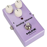 NUX Analog Chorus Guitar Effect Pedal Bundle with Kopul 10' Instrument Cable, Strukture S6P48 6" Patch Cable Right Angle, and Fender 12-Pack Picks