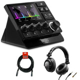 Hercules Stream 200 XLR Advanced Audio Controller Bundle with Hercules HDP DJ45 Closed-Back, Over-Ear DJ Headphones and XLR Cable