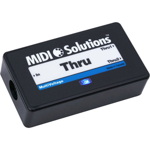 MIDI Solutions MultiVoltage Thru 1-in 2-out MIDI Through Box