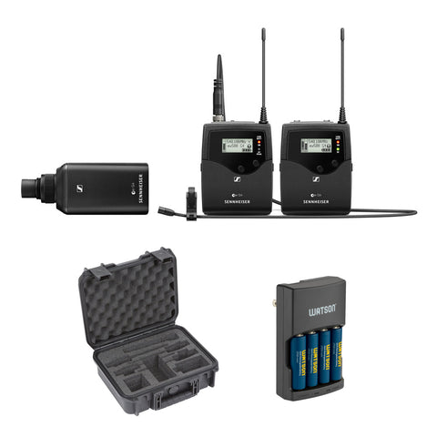 Sennheiser EW 500 FILM G4 Camera-Mount Wireless Microphone System (AW+: 470 to 558 MHz) with SKB iSeries Case for Sennheiser ENG Systems & Charger (4 AA NiMH Batt) Bundle