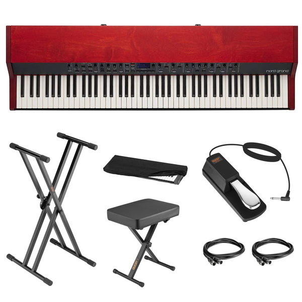 Nord Grand 88-Note Kawai Hammer-Action Keyboard (Ivory Touch) Bundle with Keyboard Stand, Piano Bench, Sustain Pedal, 2x MIDI Cable & Cover
