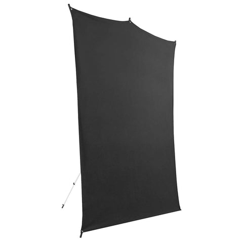 Savage 5x7' Black Background Backdrop Travel Kit, with Aluminum Stand & Carry Bag