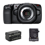 Blackmagic Design Pocket Cinema Camera 4K with NP-F770 Li-Ion Battery Pack & Blind Spot Gear Power Junkie Bundle