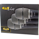 CAD CADLive D38 Supercardioid Dynamic Handheld Microphone (3 Pack) with 3 x Foam Windscreen & 3 x XLR Cable Bundle