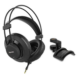 Superlux HD-672 Semi-Open Dynamic Over-Ear Headphone with Headphone Holder and Padded Cradle Bundle