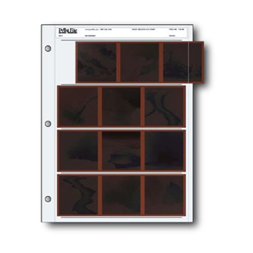 Print File Archival Storage Page for Negatives, 4-Strips of 3-Frames- 100 Pack