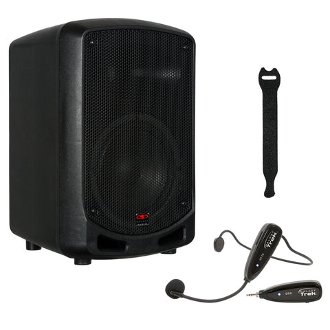 Galaxy Audio Traveler Quest 6 Portable Bluetooth PA with GT-S Trek Series Wireless Headset & 10-Pack Strap Bundle