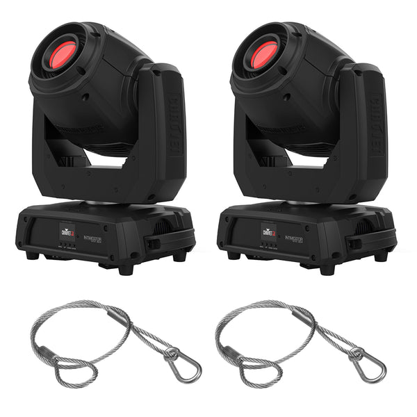 CHAUVET DJ Intimidator Spot 360 LED Moving-Head Light Fixture (2-Pack) Bundle with 2x S-Cable/60 Pro Lighting Safety Cable