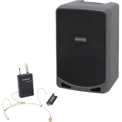 Samson Expedition XP106wDE Rechargeable Portable PA System with Wireless Headset Microphone and Bluetooth