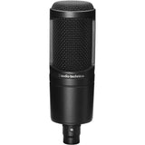 Audio-Technica AT2020 Cardioid Condenser Microphone (Black) Bundle with Triton Audio FetHead Phantom In-Line Microphone Preamp and XLR Cable