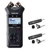 Tascam DR-07X Stereo Handheld Digital Audio Recorder with Boya BY-M40D & BY-M4C Omni-directional Lavalier Microphone Bundle