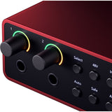 Focusrite Scarlett 4i4 USB-C Audio/MIDI Interface (4th Gen) Bundle with Studio Monitor Headphones, MXL 550/551 Microphone Ensemble Kit, Pop Filter, Mic Stand, Headphone Holder and 2x XLR Cable `