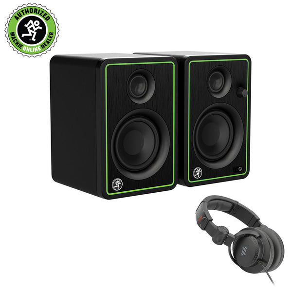 Mackie CR3-XBT Creative Reference Series 3" Monitors with Bluetooth (Pair) Bundle with Studio Headphones