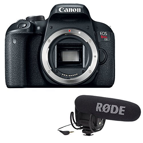 Canon EOS Rebel T7i DSLR Camera (Body Only) with Rode VideoMic Pro and Rycote Lyre Shockmount