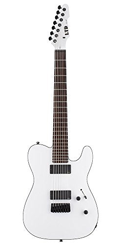 ESP LTE417SWS 7-String Solid-Body Electric Guitar, Snow White Satin