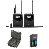 Sennheiser EW 512P G4 Camera-Mount Wireless Omni Lavalier Microphone System (AW+: 470 to 558 MHz) with SKB iSeries Sennheiser EW Case & Charger (4 NiMH Battery) Bundle